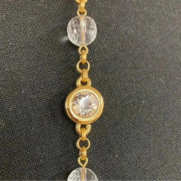 NWT 'JBK' JACKIE KENNEDY CAMROSE KROSS CRYSTAL NECKLACE - Picture 2 of 7